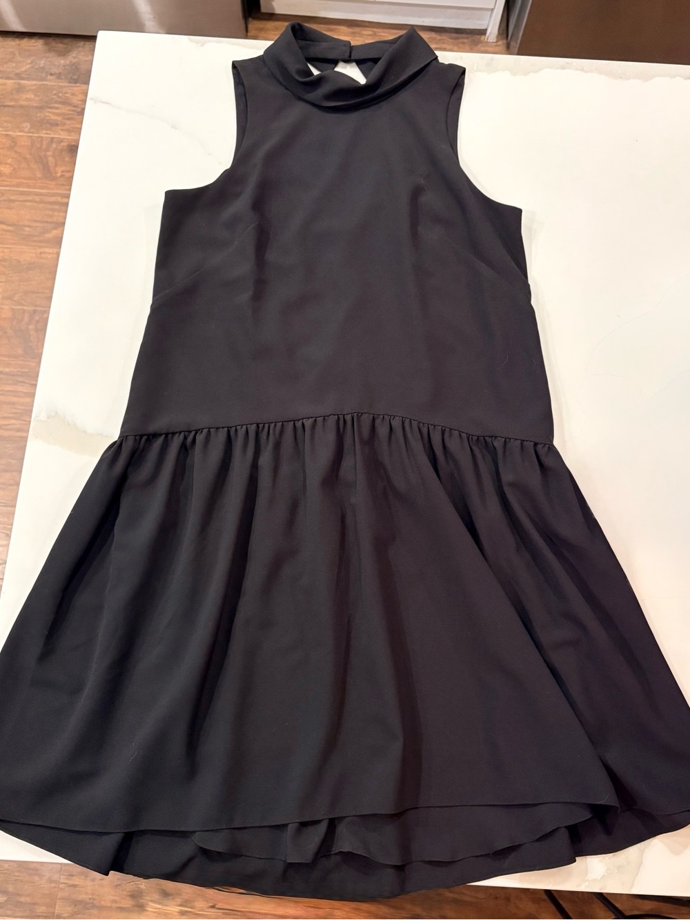 Eliza J Black Sleeveless Halter Drop Waist Mini Dress
